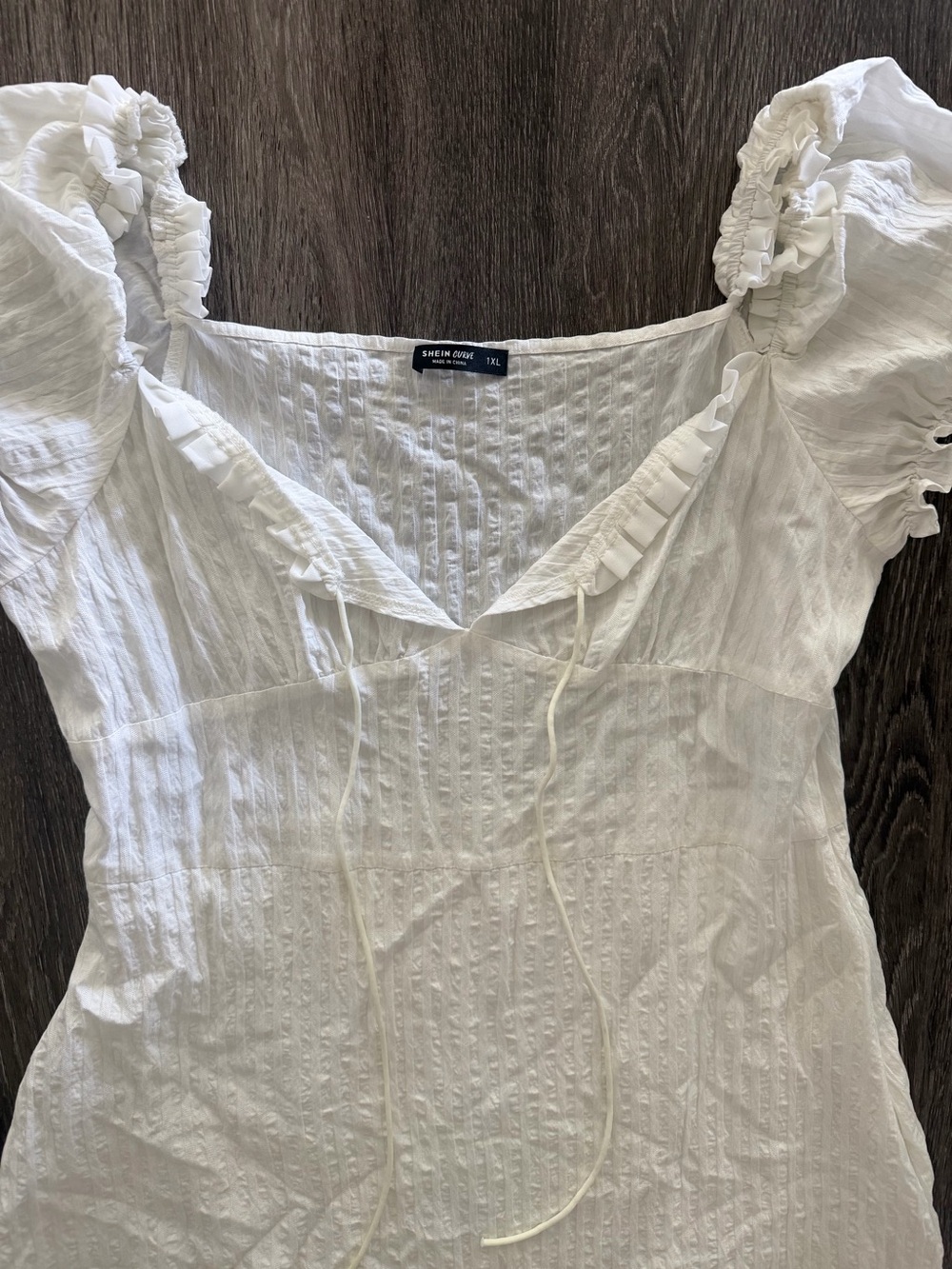 SHEIN White Ruffle Sleeve Mini Dress - Picture 3 of 3